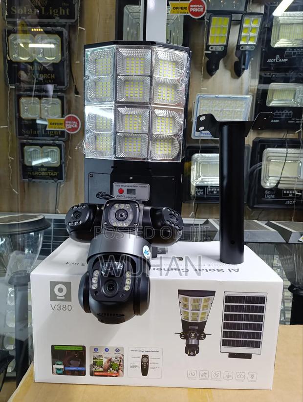 V380 3 Lenses 4g Solar Camera With Inbuilt Street Light