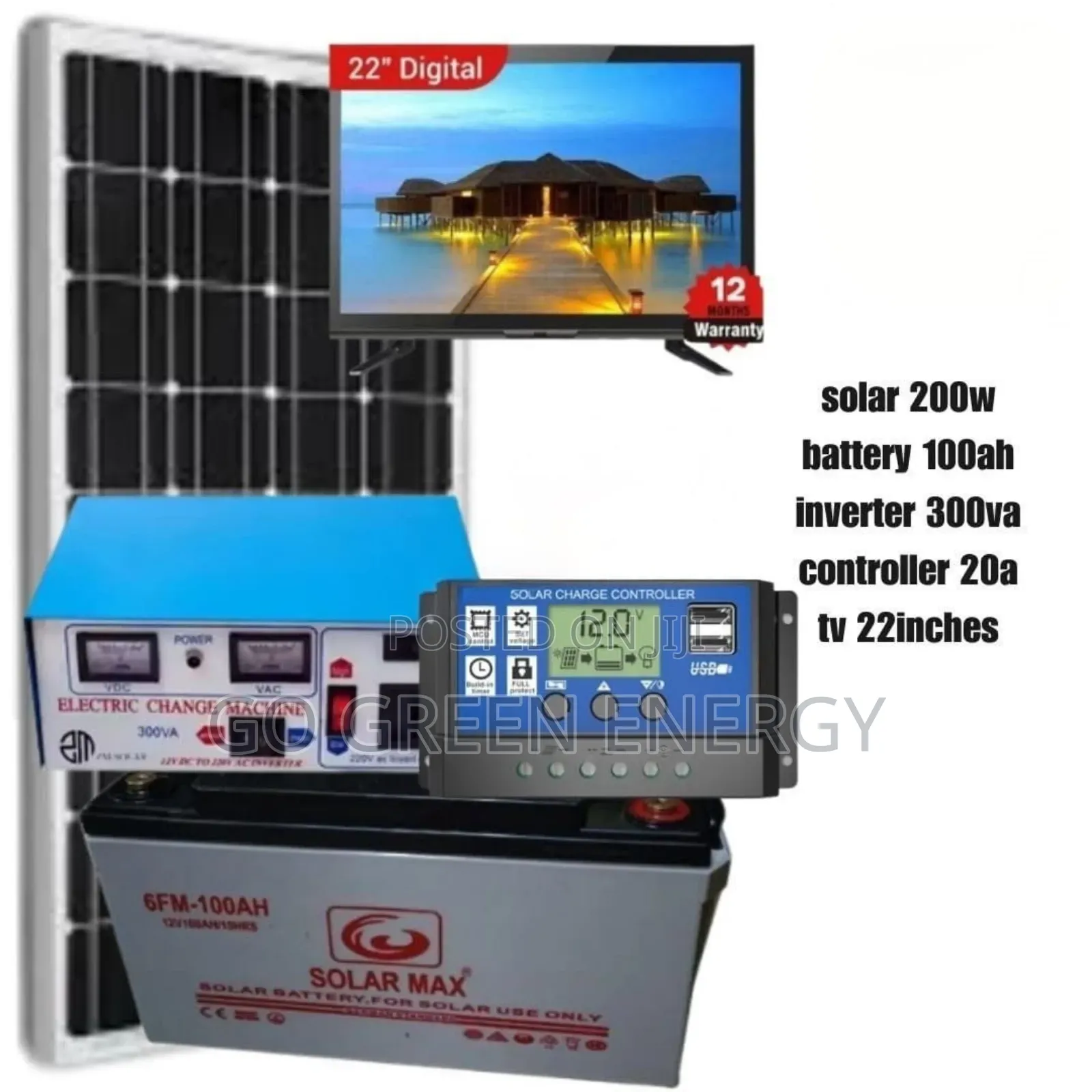 200w Solar Kit + Tv