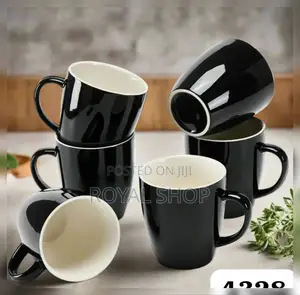 Black Ceramic Cup Set of 6 PCS