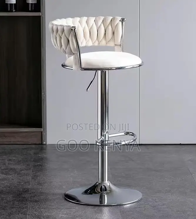 Home Stool; Modern Gold Frame Bar Chair With Adjusting Swivel Function