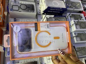 Maledan for iPhone 17 Pro Max Case Clear Orange Plated Magsafe Case - thumbnail 2