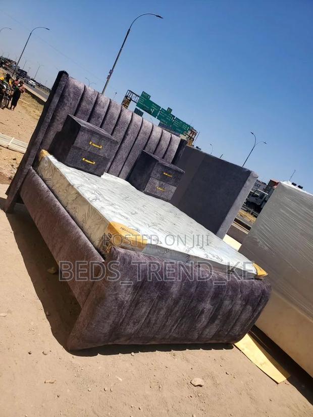 Opulent 5 by 6 Modern Bed Design With Side Drawers - main view