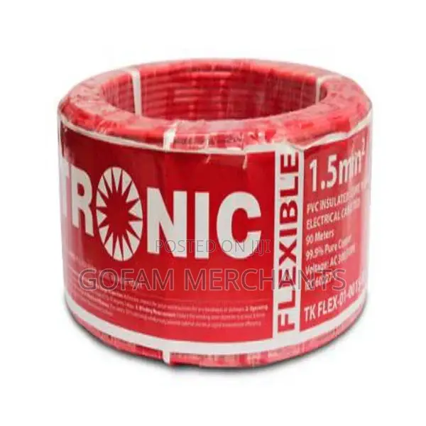 Tronic Flexible Single Core Cable – 1.5mm2 Red, 90 Meters