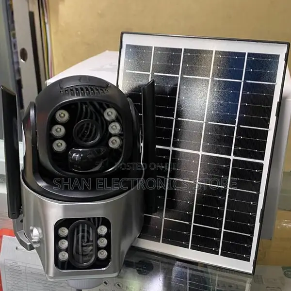 PTZ Rotating Dual Lens CCTV Security Solar Camera V380 Solar 4g Sim