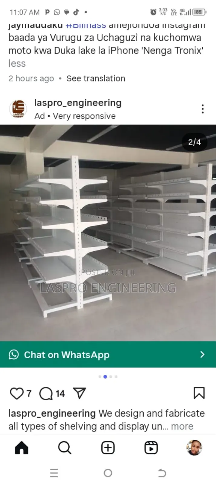 Double-Sided Supermarket Shelves