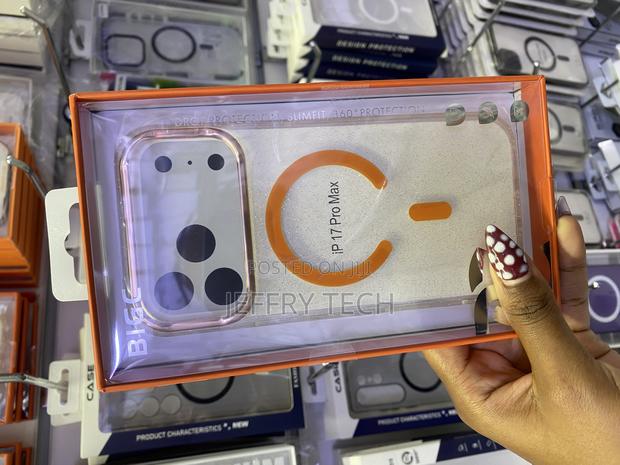 Maleda iPhone 17 Pro Max Clear Orange Magsafe Glitter Plated Case - thumbnail 3