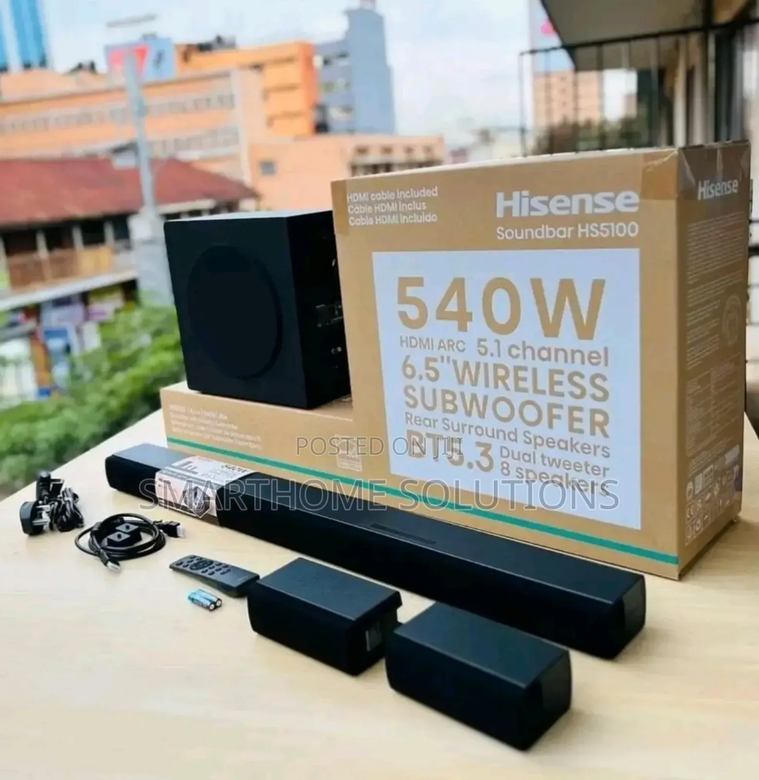 Hisense Hs5100 Sound Bar 540w 5.1ch Wire Less Subwoofer