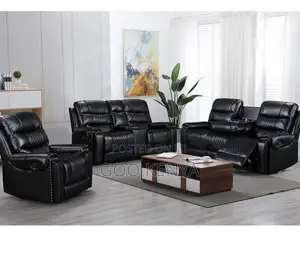Home Sofa; Fancy Leather Design Living Room Sofa Set Recliner 5-Seater