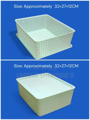 Multi-Purpose Plastic Storage Basket With Lid (32×27×12cm)