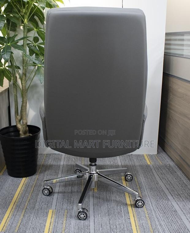 Soft Grey Leather Boss High Back Chair - thumbnail 6