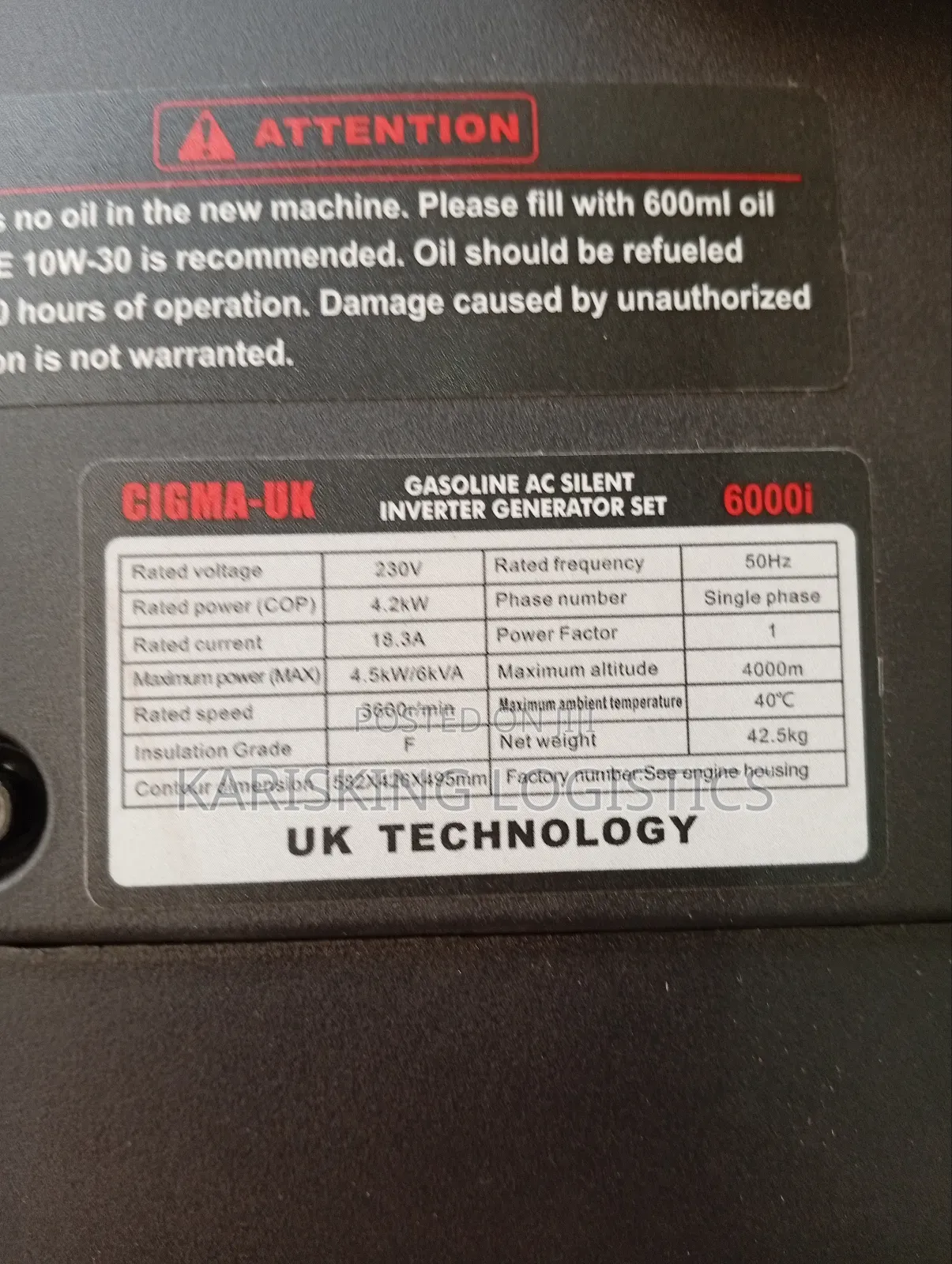 5kw Cigma Silent Gasoline Generator