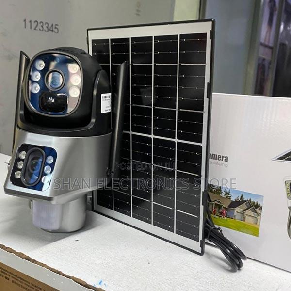 2in1 Dual Lens/ Dual Screen Solar Camera Cctv, V380 Pro App