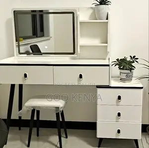 Home Vanity Set; Modern Bedroomcabinet With Led Mirror and Wood Design