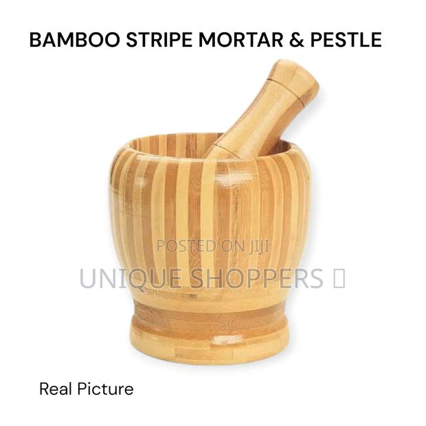 Bamboo Stripe Mortar Pestle - main view