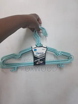 10pcs Strong Clothes Hangers Stainless Steel With Rubber Coating