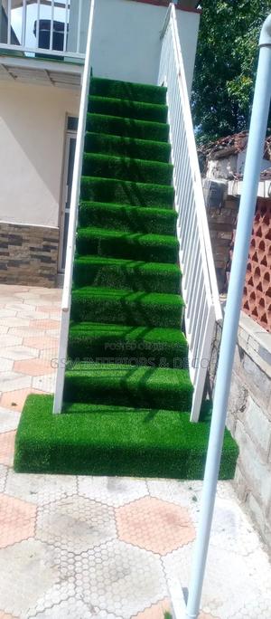 Green Grass Carpets on Ascending Stairs - main view
