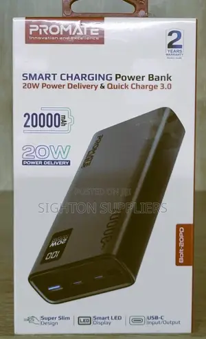 Promate Bolt-20pd 20000mah Ultra Slim Power Bank