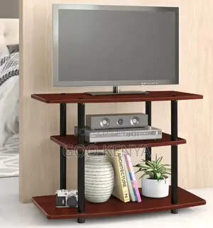 Home Tv Stand; Wooden Tv Standwith 3-Tier Shelving for Living Room