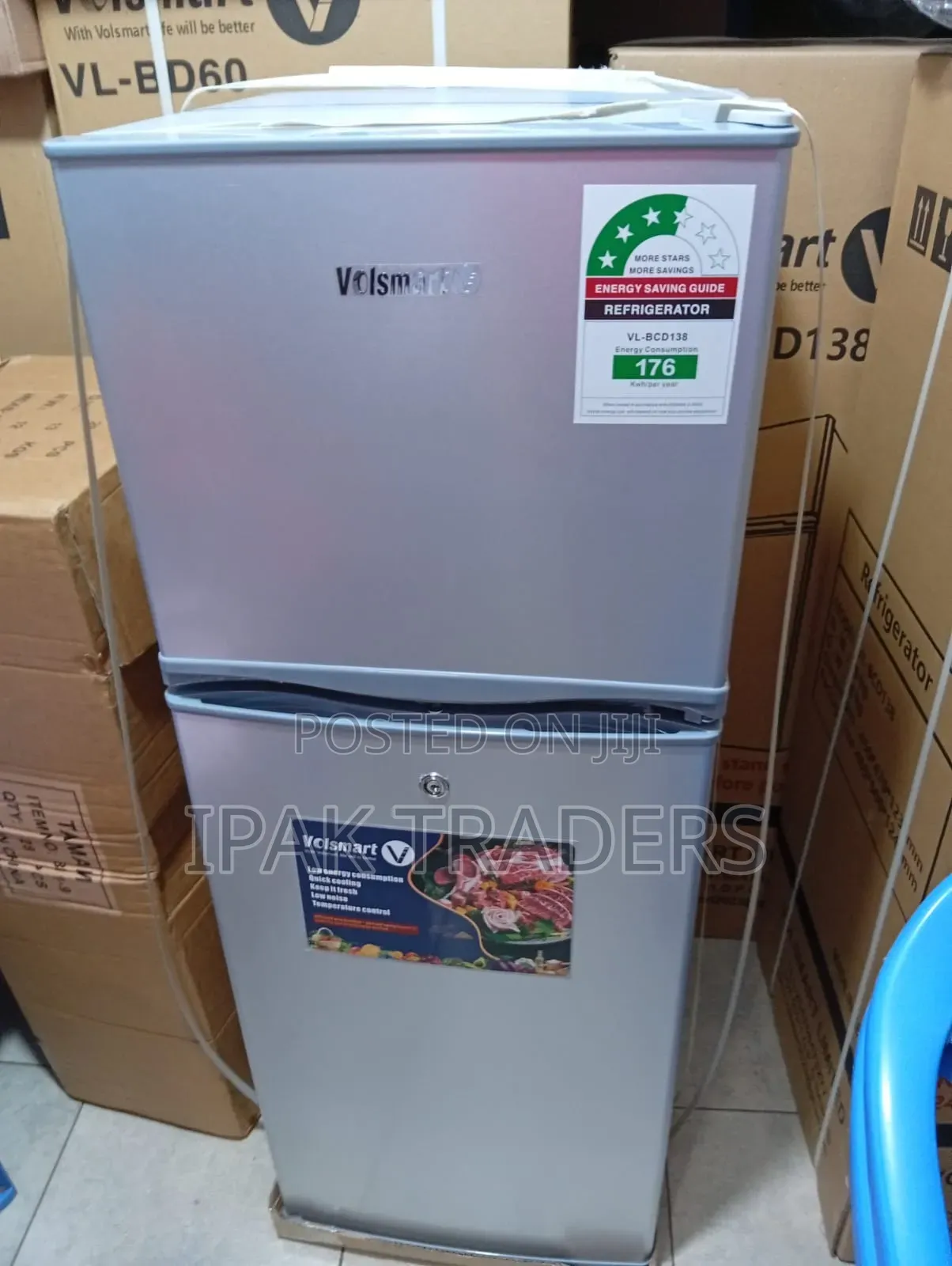Volsmart 138l Double Door Fridge Vl-Bcd138
