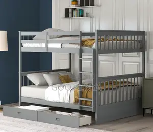 Home Bed; Space-Saving Bunk Bed With Ladder and Storage for Kids’ Room
