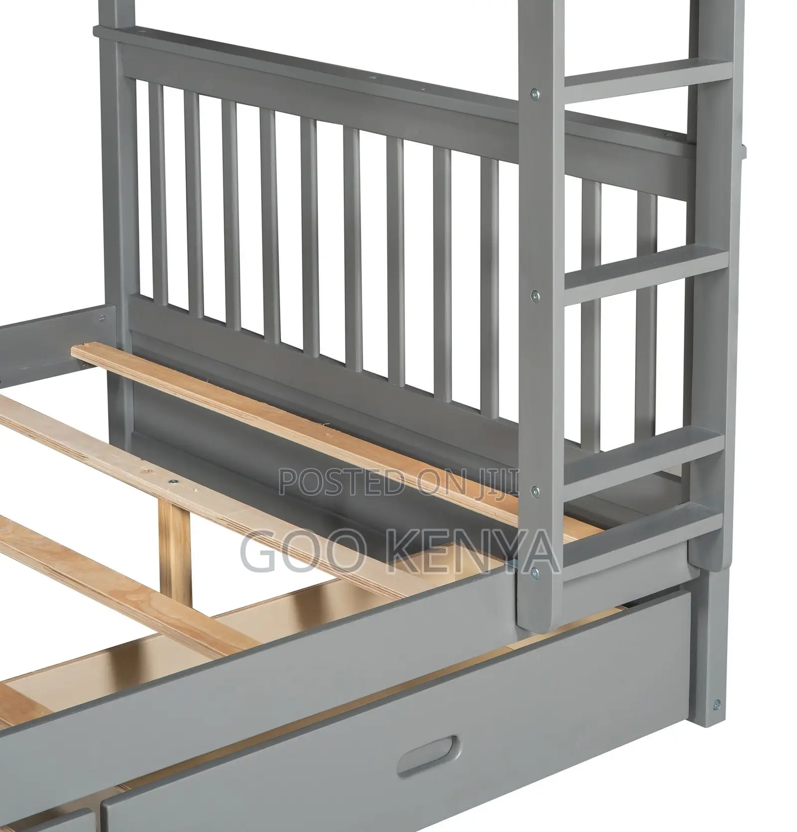 Home Bed; Space-Saving Bunk Bed With Ladder and Storage for Kids’ Room