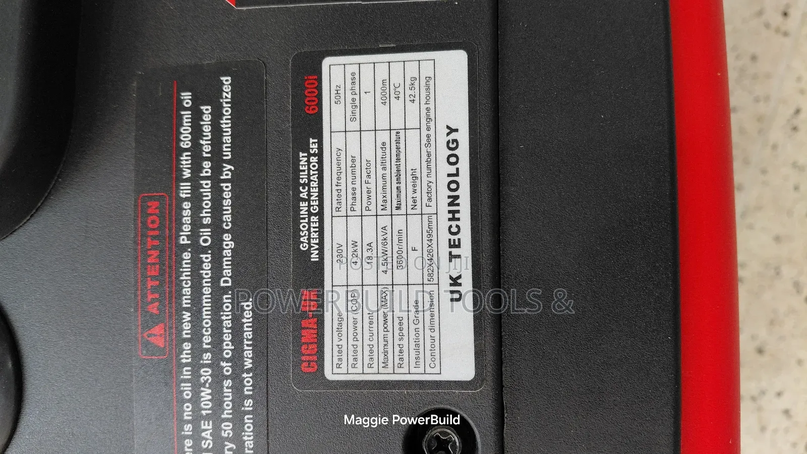 Ac Silent Inverter Generator 6kva K6000i Portable, With Uk Technolgy