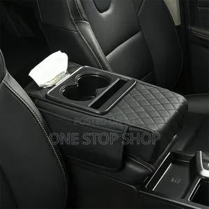 Leather Booster Armrest Center Console Cover With Cup/Saviette/Phone