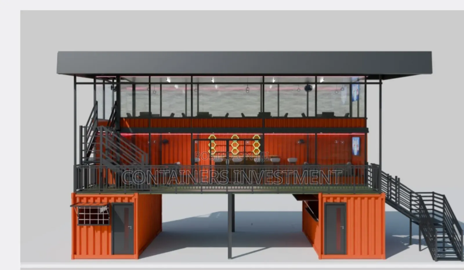 Shipping Container Bar From 2 20fts And 40ft Coming Up.