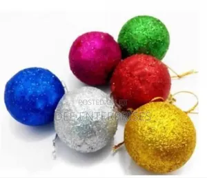 6pc Set of Christmas Coloured Balls