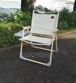 Home Chair; Portable Camping Chair-Easy-Carry Foldable Wood Base Seat