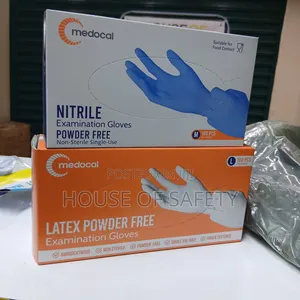 Fit and Feel White and Blue Medical Glove