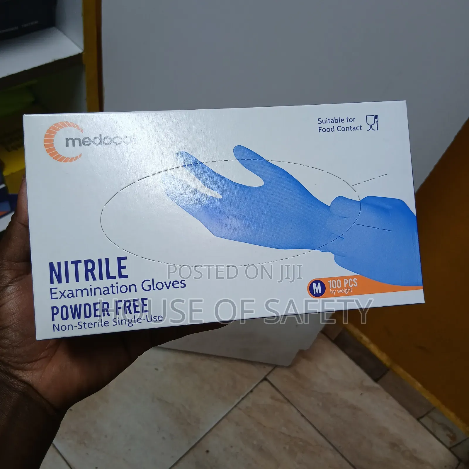 Fit and Feel White and Blue Medical Glove