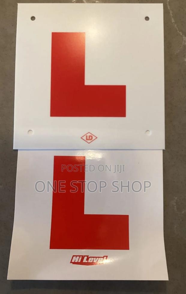 2pcs Leather Waterproof L Plate Warning Sign Sticker - main view