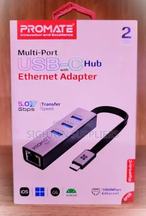 Promate Multi-Port Usb-C Hub With Ethernet Adapter