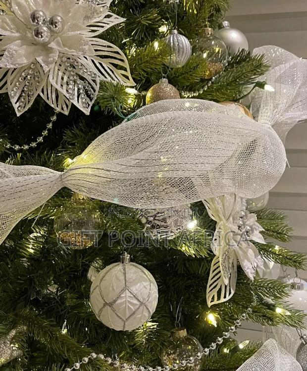 9m By 26 Cms Christmas Ribbon Tree Decoration Mesh Tulle Roll Fabric - thumbnail 3