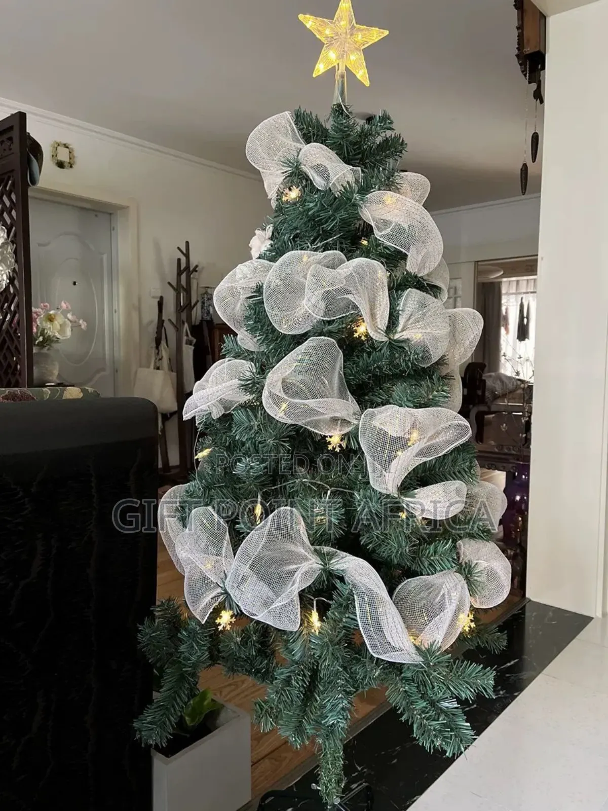 9m By 26 Cms Christmas Ribbon Tree Decoration Mesh Tulle Roll Fabric