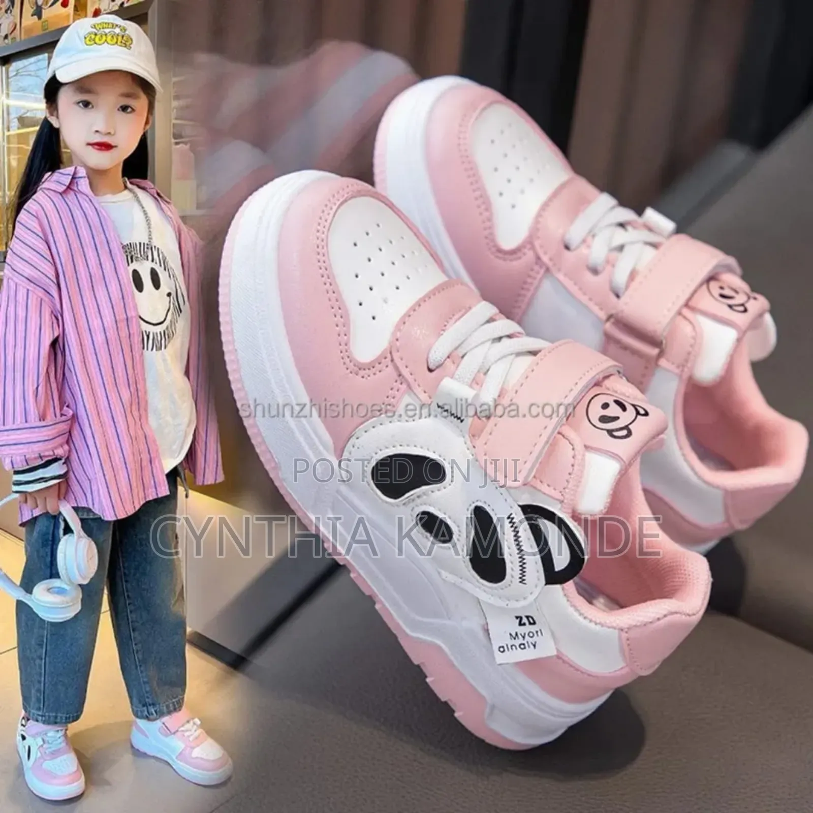 Pink White Kids Sneakers