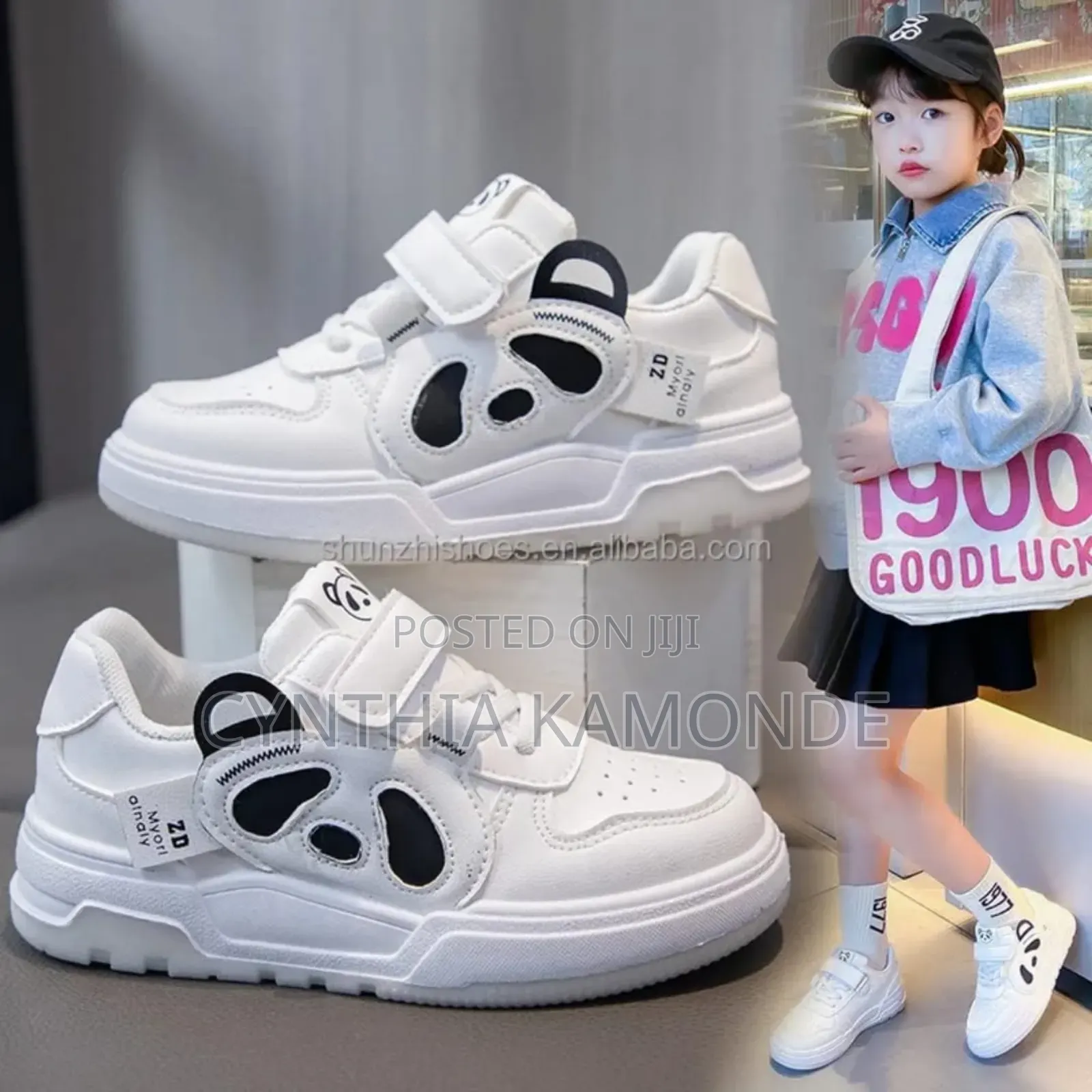 Pink White Kids Sneakers
