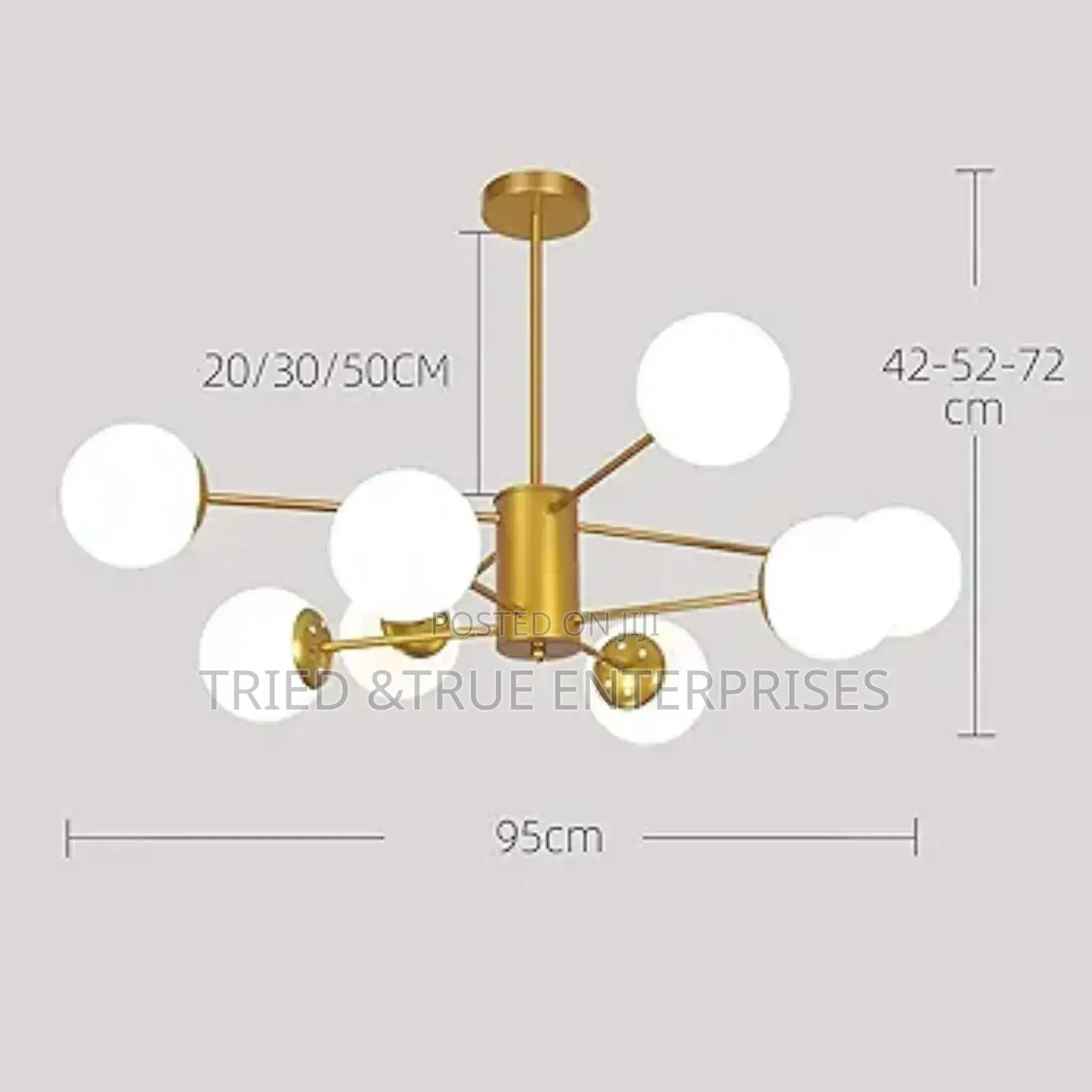 Modern Gold Sputnik Chandelier With White Glass Shades Gf5e