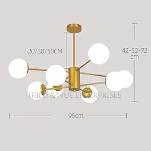 Modern Gold Sputnik Chandelier With White Glass Shades Gf5e