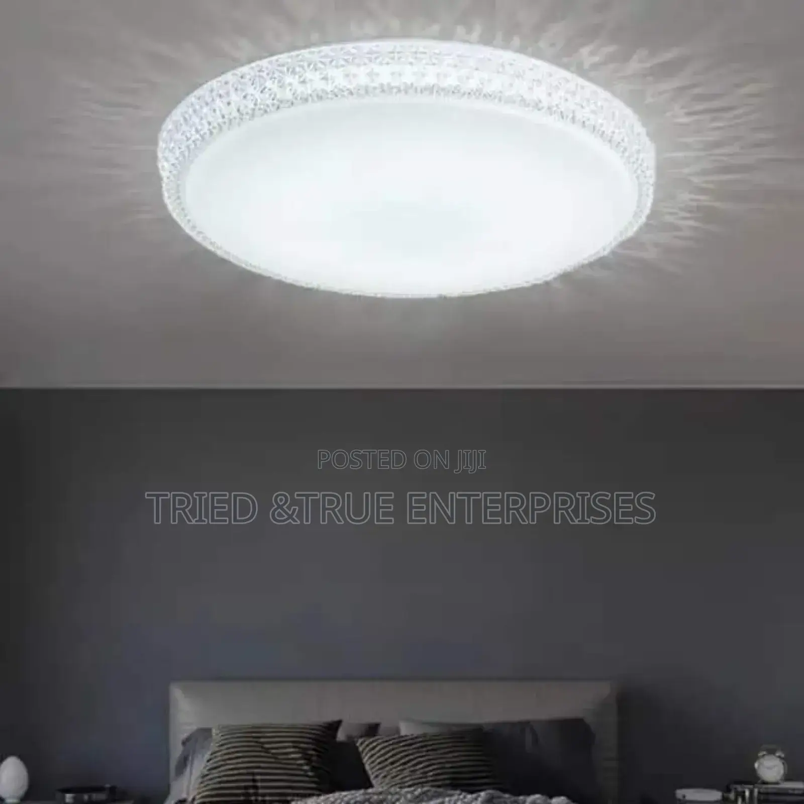 Crystal Frame Tricolour Led Full Moon Light Gf3w