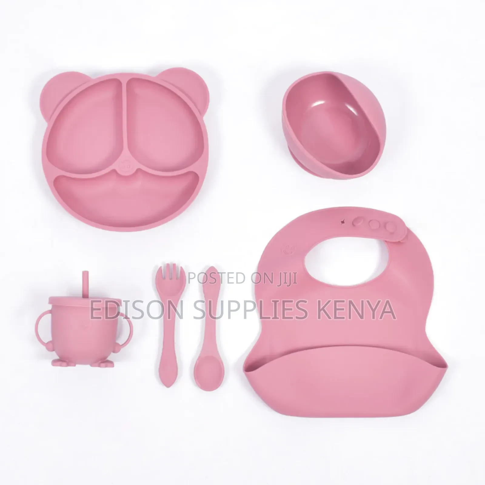 Silicone Baby Food Tableware Set 6pcs Feeding Cutlery Set for Kids