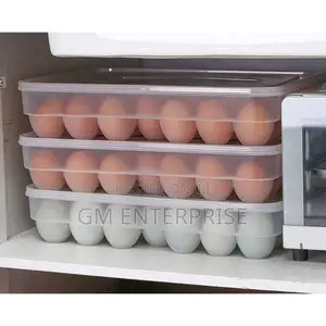(34 Eggs) 34pc Egg Tray Storage Container With Lid