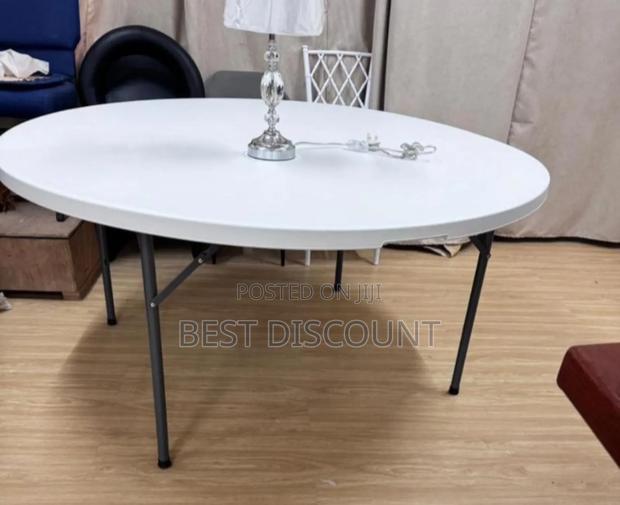White Plastic Foldable Table - main view