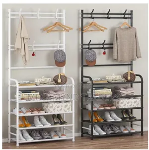Shoe Rack With Hat Hanging Hooks/Coat Rack