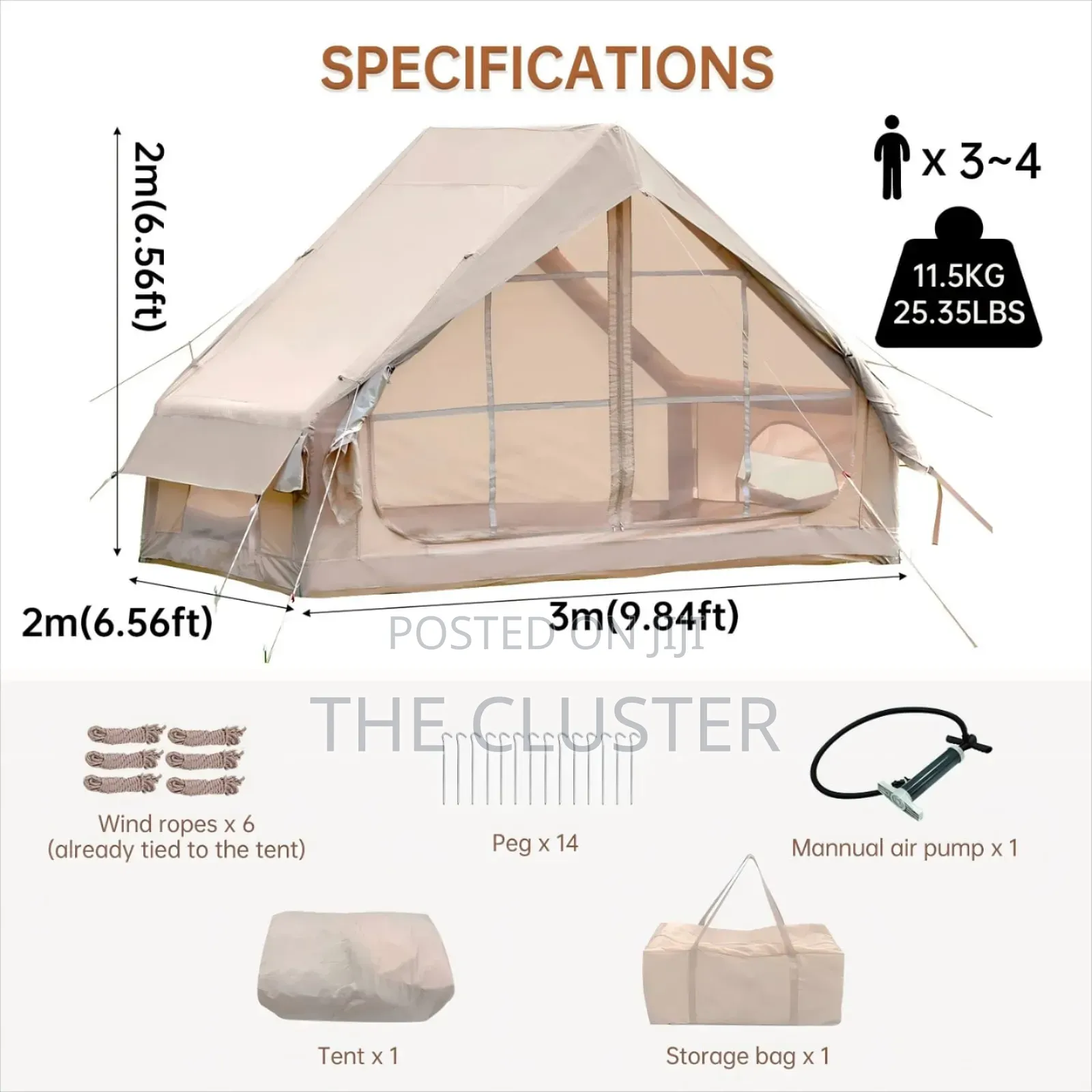 Inflatable Family Camping Tent Water Proof