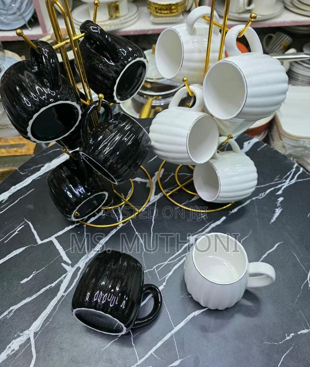 6pcs and Aesthetic Fine Porcelain Tea/Coffee Mugs