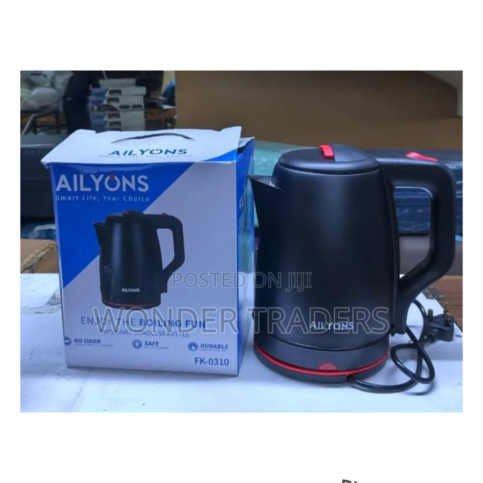 Ailyons Stainless Steel 2.2l Electric Water Kettle-Black