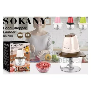 Sokany Food Chopper Grinder -* 2 Litre Sokany Sk 7006*