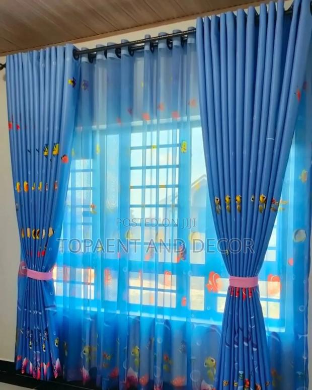 Classic Patterned Kids Cartoon Themed Curtains for a Smart Look - main view
